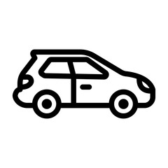 Compact SUV Line Icon of Vehicle Types Icon Set