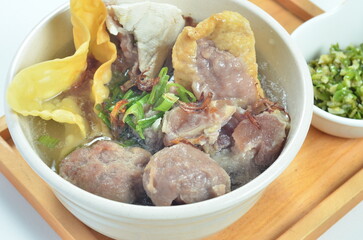 Meatball soup, the most popular street food in Indonesia