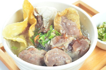 Meatball soup, the most popular street food in Indonesia