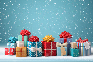 Christmas gifts presents holiday winter snow celebration festive design