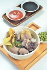 Meatball soup, the most popular street food in Indonesia