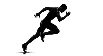 Silhouette of sprinter in motion conveying speed dynamism athletic prowess and determination