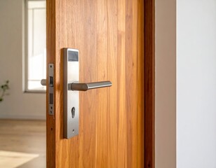 Modern Minimalist Interior Door with Brushed Metal Handle