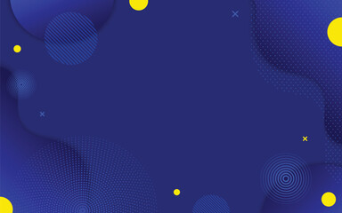 Dark Blue Futuristic Abstract Background with Yellow and Blue Geometric Shapes for Tech and Business Design. Illustration vector 10 eps.