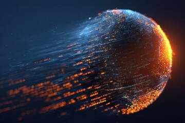 digital globe with binary code and data flowing, representing global connectivity and digital transformation in technology Generative AI