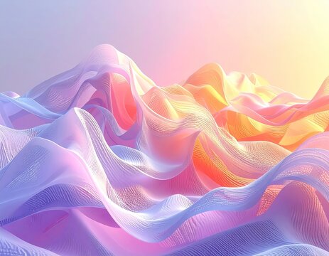 Multicolor Gradient Waves Abstract Background - Powered by Adobe