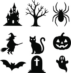 set of halloween icons. Horror icons