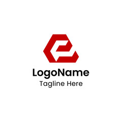 Modern Hexagon F Letter Logo Design Template