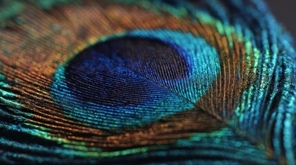 Peacock feather close up