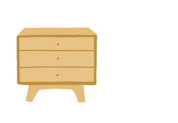 shelf illustration, minimalist home decor, wooden shelf box isolated on white