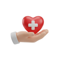 Obraz premium Supporting cardiac wellness with human touch presenting a symbol of health maintenance and care