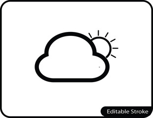 A modern, simple vector icon for web, mobile apps, and UI partly cloudy, weather, icon, sun, cloud, forecaUX design. Ideal for weather forecast tools, climate-related websites, and digital interfaces.