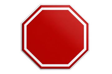 Bold Red Stop Sign with White Border for Safety Campaigns and Transportation Graphics