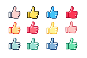 Colorful Thumbs Up Symbols