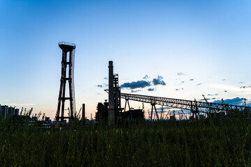 The steel factory at sunset