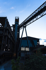 The steel factory at sunset