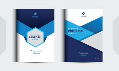 Blue Proposal cover Design Template concepts are adept for corporate Business	