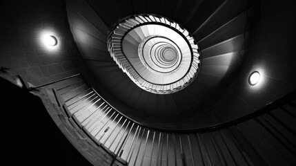 Fototapeta premium Spiral staircase perspective