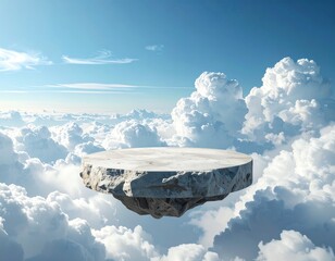 Floating stone platform in clouds (1)