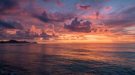 Obraz premium Sunset over ocean