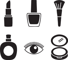 Beauty Icons Makeup Essentials Vector Graphics
