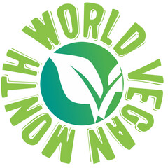 World vegan month November. hand holding green leaf