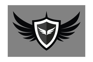 shield with wings vector design icon art