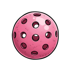 Bright pink percussion ball with dark holes on a plain surface for fun and exercise transparent background