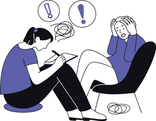 Therapy session vector illustration scalableeps icon for mental health and support white background