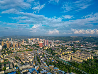 Obraz premium Aerial photo of Weinan City, Shaanxi Province, China