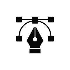 Vector pen tool icon representing graphic design and illustration
