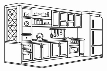 Kitchen room icon black vector