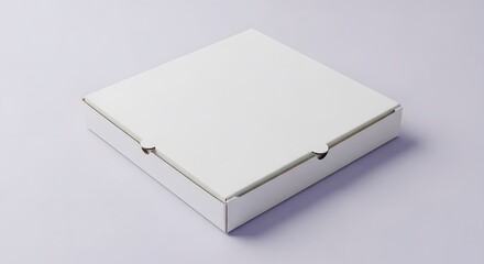 Blank white cardboard pizza box mockup for food delivery packaging