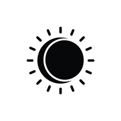 Stylized icon of a crescent moon partially obscuring the sun