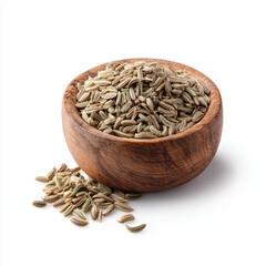 cumin seeds in a wooden bowl