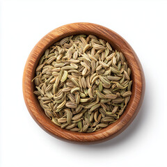 cumin seeds in a wooden bowl
