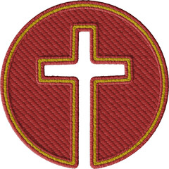 Colorful Christian Cross Patch Design