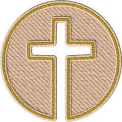Colorful Christian Cross Patch Design