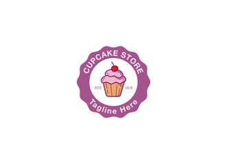 simple cupcake logo vector graphic for any business.. Cupcake logo for shop and bakery