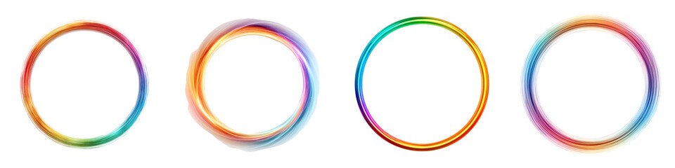 Abstract Rainbow Rings: Vibrant Circular Light Effects