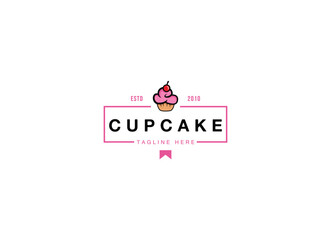 simple cupcake logo vector graphic for any business.. Cupcake logo for shop and bakery
