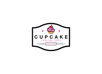 simple cupcake logo vector graphic for any business.. Cupcake logo for shop and bakery