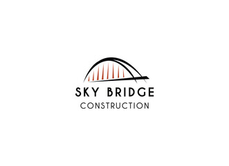 Simple Bridge Logo Design. Vector illustration. Bridge construction company logo design
