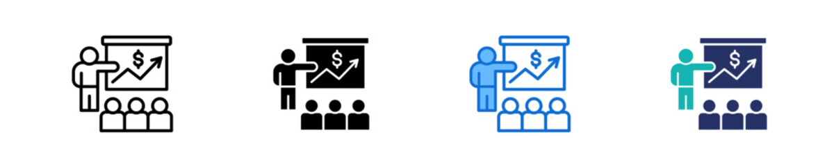 Sales Training  Icon Set Multiple Style Collection