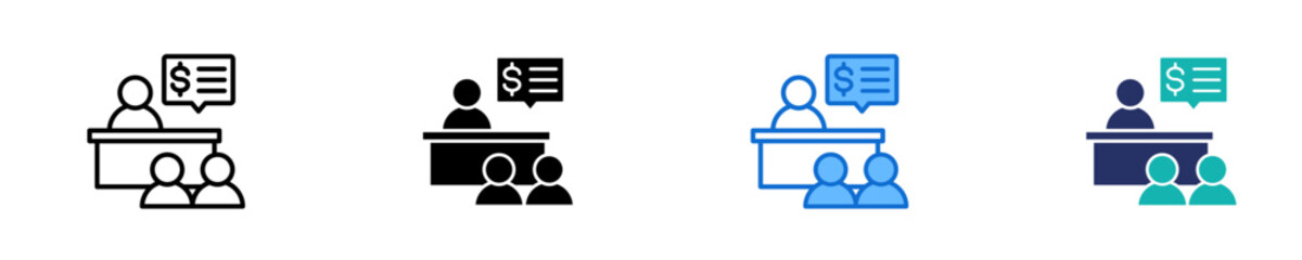 Client Meeting  Icon Set Multiple Style Collection