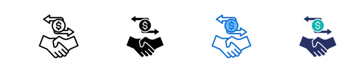 Negotiation Handshake  Icon Set Multiple Style Collection