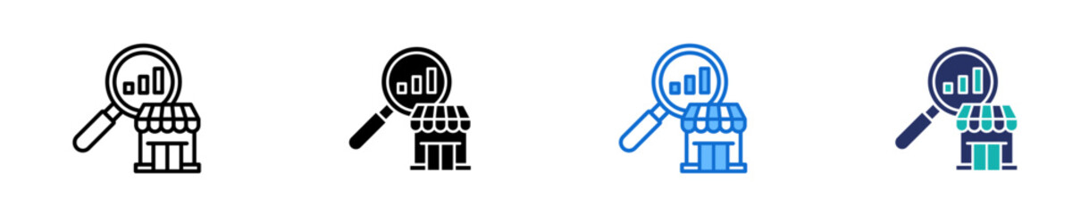 Market Research  Icon Set Multiple Style Collection