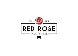 Elegant Rose Logo Design for Florists and Wedding Invitations. Beauty rose logo for flower shop, beauty, fashion logo design