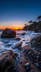 Obraz premium sunset over the sea background