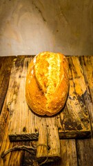 Fresh baked loaf of artisan bread